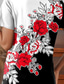cheap Floral tee-Women&#039;s T Shirt Floral Casual Short Sleeve Round Neck Regular Tops Daily Print Yellow Red Blue Summer
