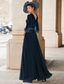 ieftine Salopetele mamei-Salopetă  Costum mamă a miresei Nuntă pe plajă Elegant Vintage Guler pentru bijuterii Lungime până la podea Chiffon Mâneci medii cu aplicații din pene și paiete 2025