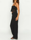 cheap White Casual Dresses-Women&#039;s Dress Set Casual Dress Skirt Set Slip Dress Elegant Fashion Plain Backless Maxi Dress Sleeveless Square Neck Outdoor Date Black White Yellow Summer Regular Fit