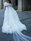 cheap Casual Wedding Dresses-Royal Style Tiered Plisse Ruffles Wedding Dresses Ball Gown Off Shoulder Sleeveless Chapel Train Tulle Bridal Suits Bridal Gowns With Solid Color 2025