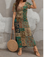 cheap T shirt Dresses-Women&#039;s Maxi Dress Casual Dress Boho Chic Dresses Maxi Dress Sundress Bohemia Cute Stylish Vacation Daily Beach Regular Fit Graphic Short Sleeve Crew Neck Green Summer Spring