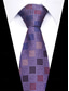 abordables Cravates et nœuds papillon pour hommes-Ensemble cravate et pochette en soie à carreaux violets pour hommes – élégant et stylé, parfait pour les mariages, les affaires et les occasions formelles