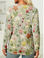 cheap Floral tee-Women&#039;s T Shirt Floral Graphic Casual Long Sleeve Crew Neck Regular Tops Daily Print Grass Green Spring Fall