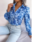 cheap Floral Blouses-Women's Shirt Blouse Buttons Print Floral Stylish Casual Long Sleeve Shirt Collar Regular Tops Daily Blue Orange Summer Spring Fall