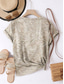 cheap Plain tee-Women&#039;s T Shirt 3D Print Floral Casual Short Sleeve Round Neck Regular Tops Daily Print Beige Summer