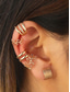 رخيصةأون قرط نسائي-طقم أقراط ذهبية - أقراط أذن غير ثقبية مصنوعة من سبيكة معدنية بتصميم فريد، وأسلوب بسيط للنساء، ومثالي للحفلات والارتداء اليومي والهدايا