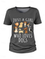 cheap Humor&amp;Quotes tee-Women&#039;s T Shirt Animal Dog Casual Short Sleeve Round Neck Regular Tops Daily Print Black White Wine Gray Summer Spring