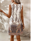 abordables Vestido Boho de Vacaciones-Mujer Mini vestido Vestido informal Vestidos Boho Chic Vestido de Tanque Vestido bohemio Bohemia Casual Boho Vacaciones Diario Playa Holgado Floral Sin Mangas Cuello Barco Rojo Beige Verano Primavera