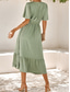 cheap Cocktail Dress-Women&#039;s Midi Dress Casual Dress Swing Dress A Line Dress Stylish Basic Casual Vacation Daily Regular Fit Plain Short Sleeve V Neck Light Green Red Summer Spring