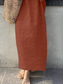 cheap Dresses-Women's Maxi Dress Cotton Blend Shift Dress Casual Dress Basic Casual Daily Vacation Regular Fit Plain 3/4 Length Sleeve V Neck Red Khaki Army Green Dark Blue Summer