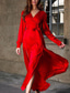 abordables Robe Simple-Femme Robe Maxi Robe Évasée Robes bohème chic mode Sexy Bohème Vacances du quotidien Rendez-vous Standard Plein Sans Manches Col V Jaune Rouge Vert Eté