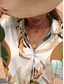 cheap Women&#039;s Vacation Tops-Women&#039;s Shirt Leaf Casual Long Sleeve Shirt Collar Regular Tops Work Daily Buttons Print Orange Spring Fall Winter