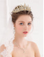 abordables Accessoires de Mascarade-Ensemble couronne et collier de diadème en diamant étincelant – bijoux de mariée plaqués or avec boucles d'oreilles, parfait pour les mariages, les concours et les occasions spéciales