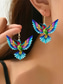 economico Orecchino da donna-orecchini pendenti colorati a forma di colibrì – design leggero in vetro colorato per donna, perfetto per occasioni casual, artistiche e per le vacanze