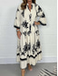cheap Casual Floral Dresses-Women&#039;s Maxi Dress Casual Dress Boho Chic Dresses Boho Dress Bohemia Stylish Casual Vacation Daily Beach Loose Fit Graphic 3/4 Length Sleeve V Neck Black Red Green Beige Summer Spring