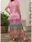 tanie Sukienki boho-Sukienka maxi dla kobiet sukienka casual sukienka na plażę sukienka shift stylowa casual opadające ramiączka wakacyjna codzienna regularny krój kolorowy gradient krótki rękaw dekolt w serek różowy