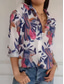 cheap Women&#039;s Graphic Tops-Women&#039;s Shirt Blouse Floral Stylish Casual Long Sleeve Shirt Collar Regular Tops Daily Buttons Print Blue Orange Summer Spring
