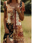 cheap Boho Dress-Women&#039;s Mini Dress Casual Dress Petite Dress T Shirt Dress Tee Dress Sundress Stylish Casual Vacation Casual Daily Regular Fit Color Block Short Sleeve Crew Neck Light Brown Summer Spring