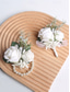baratos Pulseira Feminina-elegante conjunto de corsage de pulso e boutonniere de rosas brancas – acessórios florais artificiais para casamentos, madrinhas e eventos formais