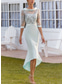 cheap Tea Length-Mermaid / Trumpet Dress Mother of the Bride Dress Elegant Vintage Jewel Neck Asymmetrical Tea Length Stretch Fabric Half Sleeve with Lace Race Day Dress