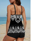 baratos Tankinis-Maiôs Femininos Tankini 2 Peças Boy Leg Maiô Costas Nua Férias Praia Roupas Geométricas U Neck Sem Mangas