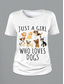 cheap Humor&amp;Quotes tee-Women&#039;s T Shirt Animal Dog Casual Short Sleeve Round Neck Regular Tops Daily Print Black White Wine Gray Summer Spring