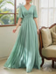 cheap Bridesmaid Dresses-A-Line Bridesmaid Dress V Neck Short Sleeve Open Back Floor Length Chiffon / Spandex with Ruffles / Draping / Ruching 2022