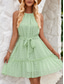 abordables Robes d&#039;été-Femme Mini robe Robe casual Robe Trapèze mode basique Décontractées Vacances du quotidien Standard Plein Sans Manches Dos nu Vert Abricot Eté