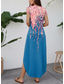 cheap Floral Dress-Women&#039;s Maxi Dress Casual Dress Vintage Vacation Regular Fit Floral Short Sleeve Crew Neck Blue Summer