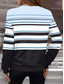 cheap Hoodies &amp; Sweatshirts-Women&#039;s Zip Up Sweatshirts Geometric Striped Casual Long Sleeve Crew Neck Regular Tops Street Dailywear Zipper Print Blue Fall Winter
