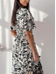 cheap Elegant Floral Dresses-Women&#039;s Midi Dress Casual Dress Swing Dress A Line Dress Stylish Casual Vacation Daily Regular Fit Floral Short Sleeve V Neck White Red Summer