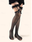 זול גרביים לנשים-גרבי רשת סקסיות לנשים עם פרטי תחרה וקשת - גרביים בסגנון גותי בגובה הירך לקוספליי, מסיבות ותלבושות הלבשה תחתונה