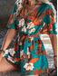 abordables grenouillère-Femme Normal Combishort Actif Floral Manche Courte Col V Taille haute Imprimer Vacances du quotidien Standard Noir Vert Eté