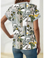 cheap Women&#039;s Floral Tops-Women&#039;s Shirt Floral Graphic Stylish Beach Short Sleeve Shirt Collar Regular Tops Daily Buttons Print Green Spring Fall
