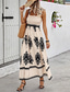 ieftine Rochie Boho de vacanță-Pentru femei Rochie Lunga Rochie Maxi Rochie casual Rochie A line Rochie de vară Rochie Boho Boemia Hawaiană Stilat Vacanță Zilnic Dată Fit regulat Grafic Fără manșon Pătrat Negru Roz Îmbujorat