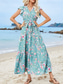 cheap Casual Dresses-Women&#039;s Casual Dress A Line Dress Stylish Casual Floral Graphic Maxi Dress Short Sleeve V Neck Print Regular Fit Vacation Daily Light Blue Summer