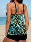 preiswerte Tankinis-Damen Tankini 2-teiliges Badeanzug Leopard Boy Leg Rücklos Urlaub Strandbekleidung Pünktchen U-Braut Ärmellos Badeanzüge