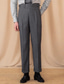 cheap Slim-Men's Graduation Dress Pants Trousers Chinos Buttons Pocket Plain Comfort Formal Party Work Fashion Classic Style Black Brown Micro-elastic
