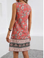 abordables Vestido Boho de Vacaciones-Mujer Mini vestido Vestido informal Vestidos Boho Chic Vestido de Tanque Vestido bohemio Bohemia Casual Boho Vacaciones Diario Playa Holgado Floral Sin Mangas Cuello Barco Rojo Beige Verano Primavera