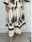cheap Casual Floral Dresses-Women&#039;s Maxi Dress Casual Dress Boho Chic Dresses Boho Dress Bohemia Stylish Casual Vacation Daily Beach Loose Fit Graphic 3/4 Length Sleeve V Neck Black Red Green Beige Summer Spring