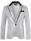 cheap Men&#039;s Blazers-Men&#039;s Blazer Tuxedo Performance Business Cocktail Party Fashion Casual Spring &amp;  Fall Polyester Plain Buttons Pocket Comfortable Single Breasted Blazer Silver Black Red Royal Blue