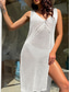 cheap Beach Dresses-Women&#039;s Swimwear Cover Up Beach Dresses Swimsuit Backless Cut Out Vacation Beach Wear Solid Color V Neck Sleeveless