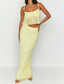 cheap White Casual Dresses-Women&#039;s Dress Set Casual Dress Skirt Set Slip Dress Elegant Fashion Plain Backless Maxi Dress Sleeveless Square Neck Outdoor Date Black White Yellow Summer Regular Fit