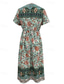 billiga Semester Boho Klänning-Dam Långklänning Maxiklänning Vardagsklänning A linjeklänning Sommarklänning Boho-klänning Elegant Hawaiisk Stylish Semester Dagligen Datum Normal Blommig Kortärmad V-hals Grön Sommar