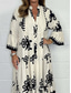 cheap Casual Floral Dresses-Women&#039;s Maxi Dress Casual Dress Boho Chic Dresses Boho Dress Bohemia Stylish Casual Vacation Daily Beach Loose Fit Graphic 3/4 Length Sleeve V Neck Black Red Green Beige Summer Spring