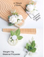 baratos Pulseira Feminina-elegante conjunto de corsage de pulso e boutonniere de rosas brancas – acessórios florais artificiais para casamentos, madrinhas e eventos formais