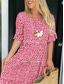 cheap Stripe&amp;Geometric Dress-Women's Midi Dress Casual Dress Stylish Casual Vacation Daily Regular Fit Plaid Half Sleeve Crew Neck Yellow Red Blue Green Summer