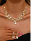 preiswerte Hochzeit ACC-Damen-Set aus goldener Kristallkette und Ohrringen – eleganter Strassschmuck für Hochzeiten, Partys und besondere Anlässe