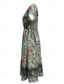 billiga Semester Boho Klänning-Dam Långklänning Maxiklänning Vardagsklänning A linjeklänning Sommarklänning Boho-klänning Elegant Hawaiisk Stylish Semester Dagligen Datum Normal Blommig Kortärmad V-hals Grön Sommar