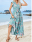 cheap Casual Dresses-Women&#039;s Casual Dress A Line Dress Stylish Casual Floral Graphic Maxi Dress Short Sleeve V Neck Print Regular Fit Vacation Daily Light Blue Summer